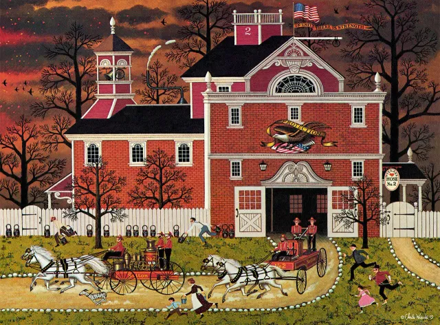 Buffalo Games Charles Wysocki Fire! puslespil 1000 brikker nostalgi