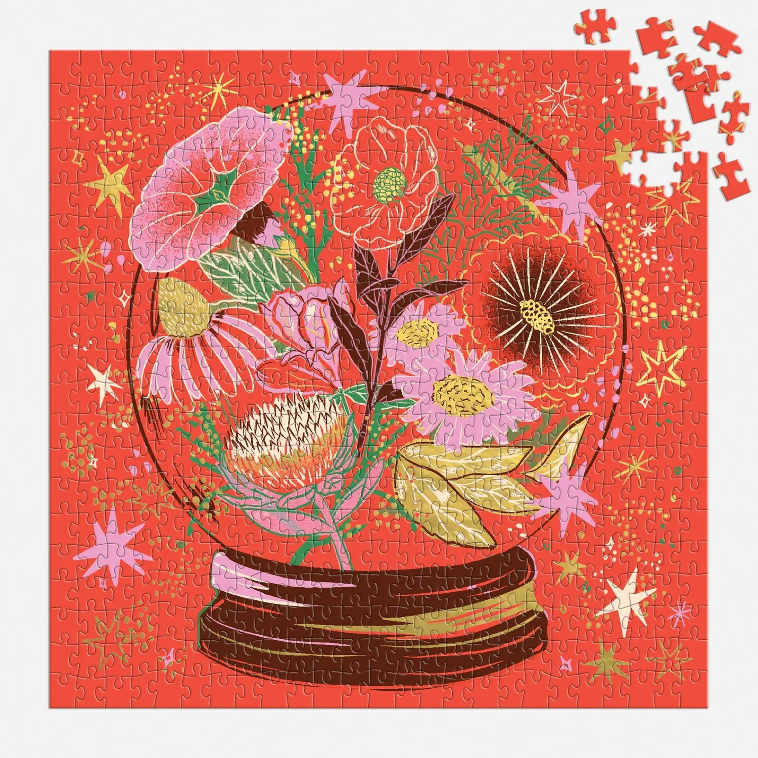 Good Puzzle Co. Flower Gazing puslespil 500 brikker folie guld