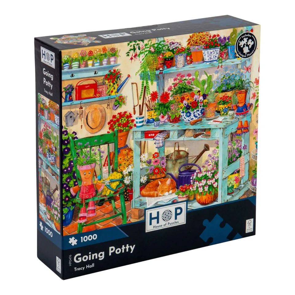 House of Puzzles Going Potty puslespil 1000 brikker havemotiv
