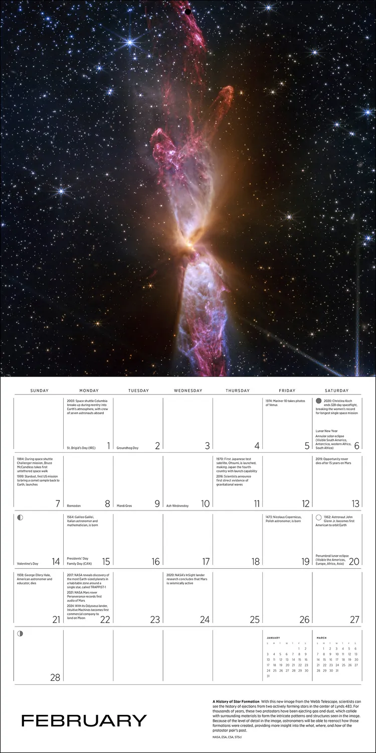 Pomegranate Space Views Hubble James Webb 2027 vægkalender rum