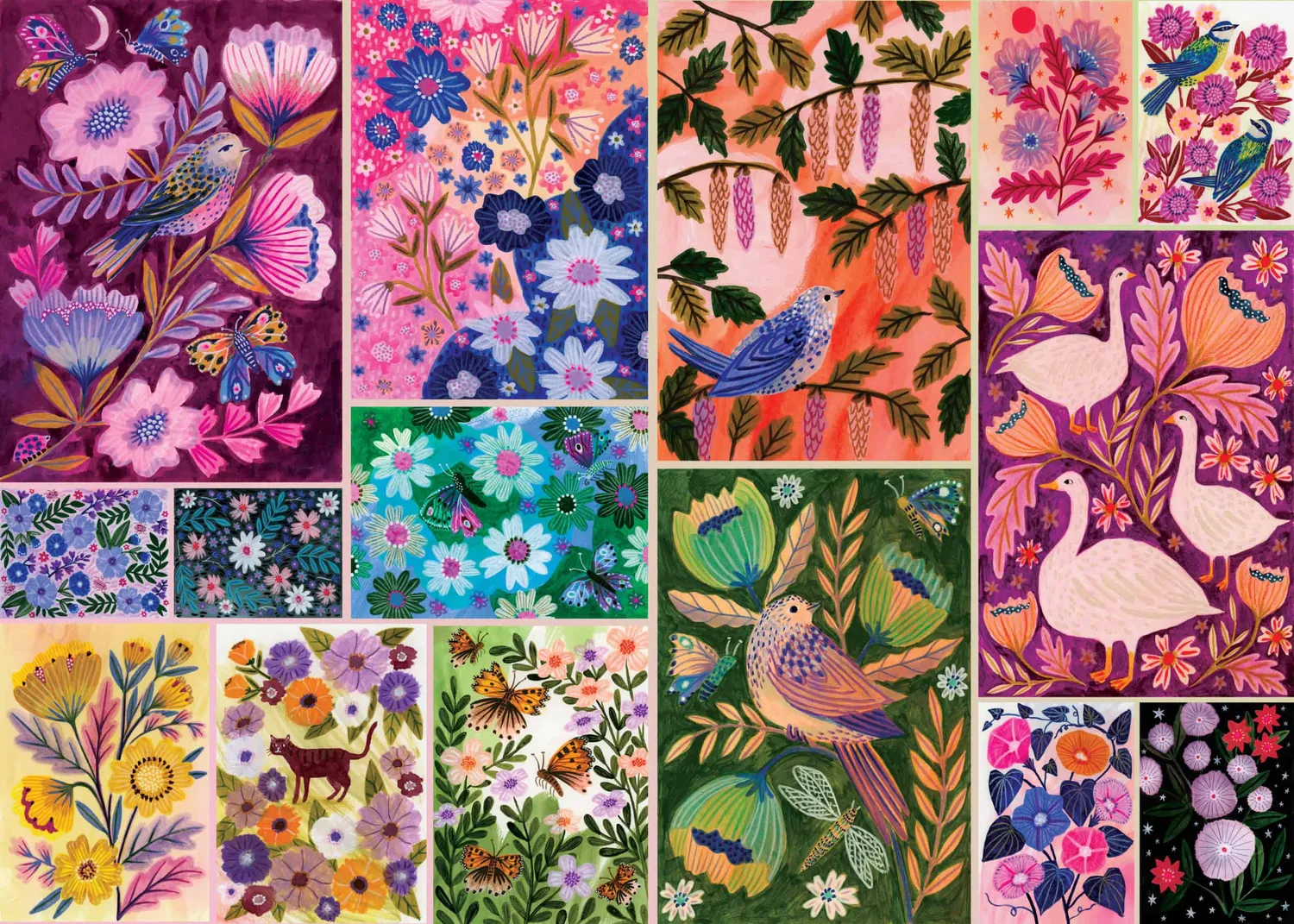 Elena Essex Natures Garden puslespil 1000 brikker blomster