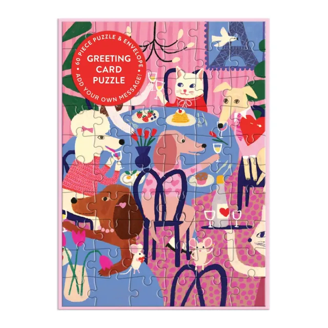 Good Puzzle Co. Paws for Love lykønskningskort puslespil 60 brikker