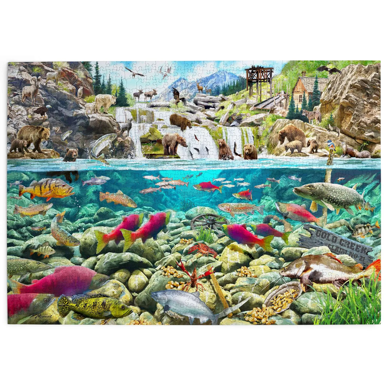 House of Puzzle Gold Creek puslespil 1000 brikker dyremotiv