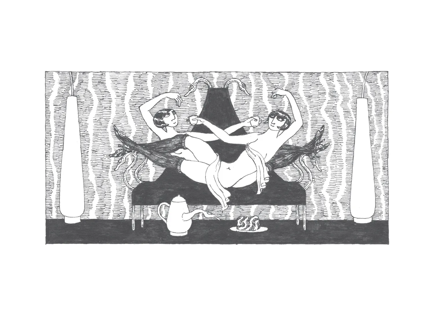 Pomegranate Edward Gorey The Fraught Settee kortæske