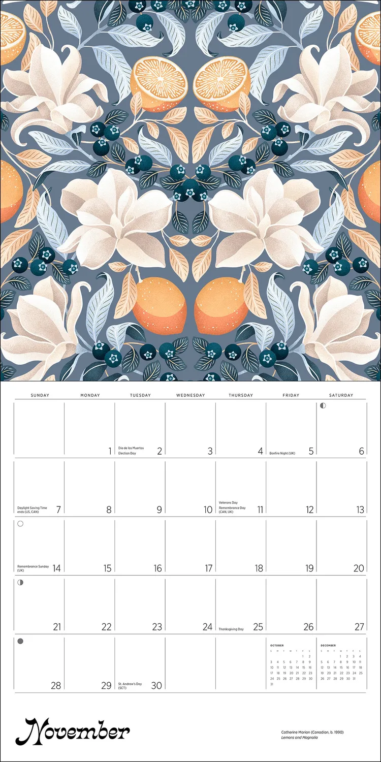 Pomegranate Catherine Marion Folklore and Flora vægkalender 2027