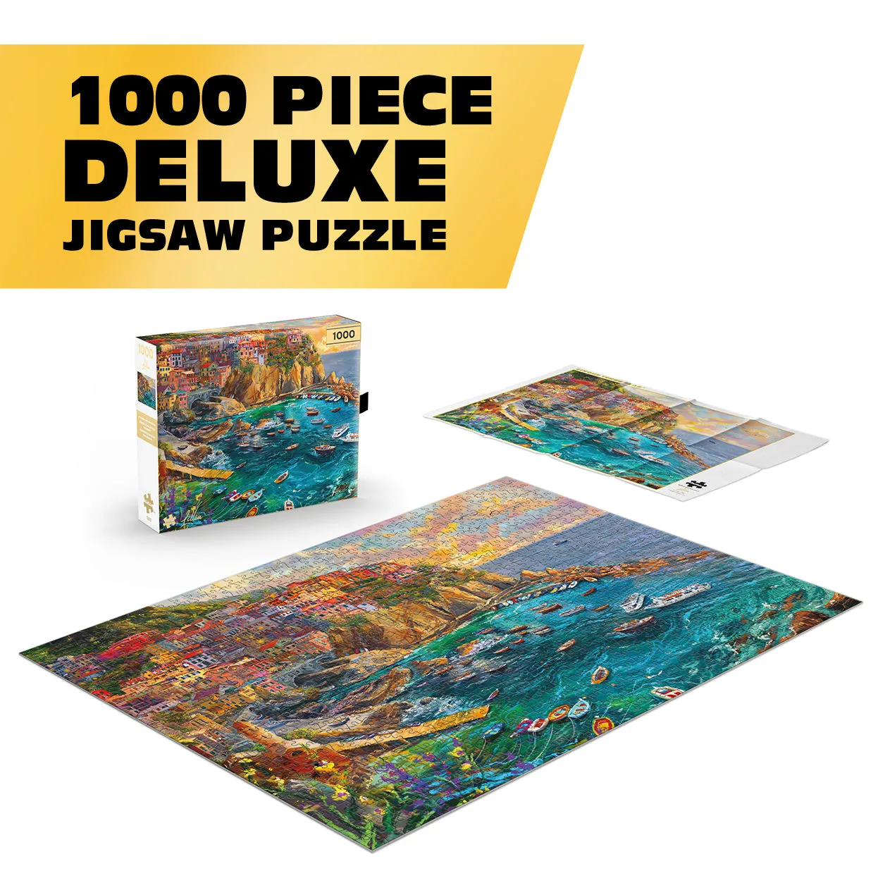 Buffalo Games Gold Cinque Terre Seas puslespil 1000 brikker kyst