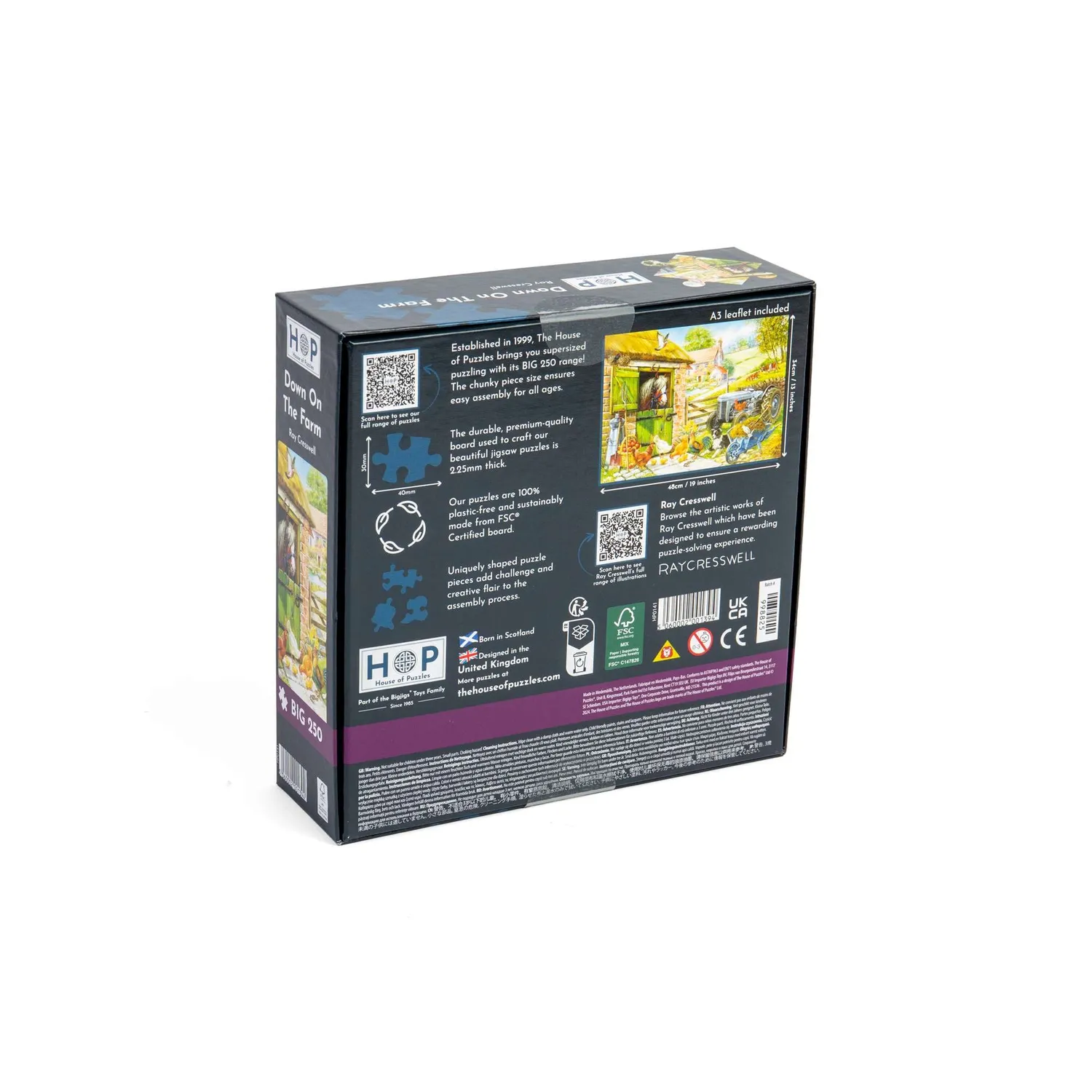 House of Puzzle Down On The Farm BIG 250 puslespil ekstra store brikker