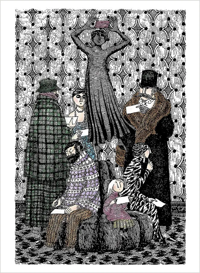 Pomegranate Edward Gorey Mysterious Messages postkortbog 30 kort