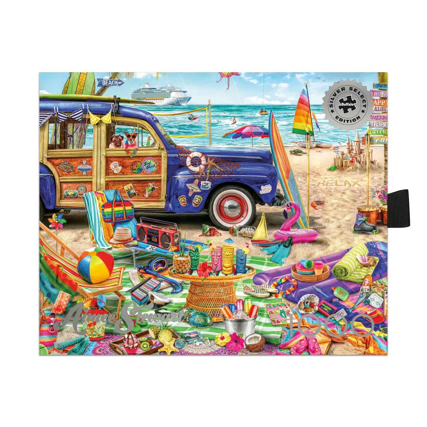 Buffalo Games Silver Select Beach Vacation puslespil 1000 retro