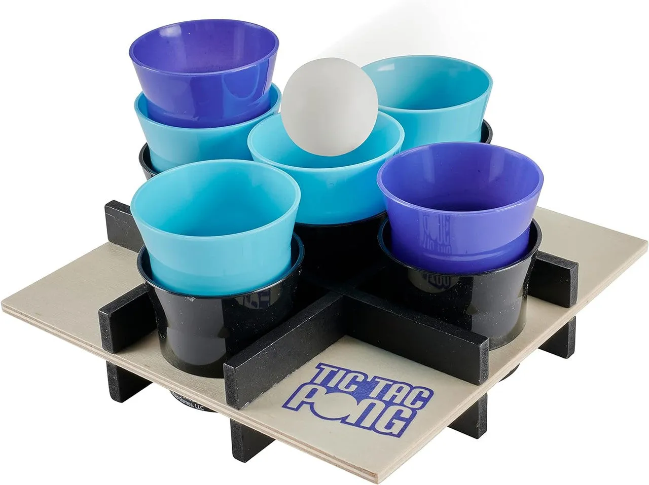 Buffalo Games Tic Tac Pong spil 3D kryds og bolle med kopper