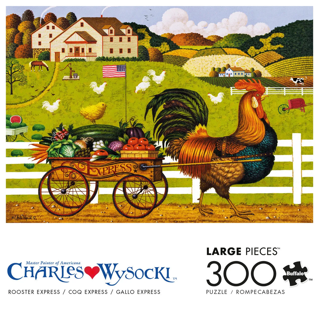 Buffalo Games Wysocki Rooster Express puslespil 300 store brikker