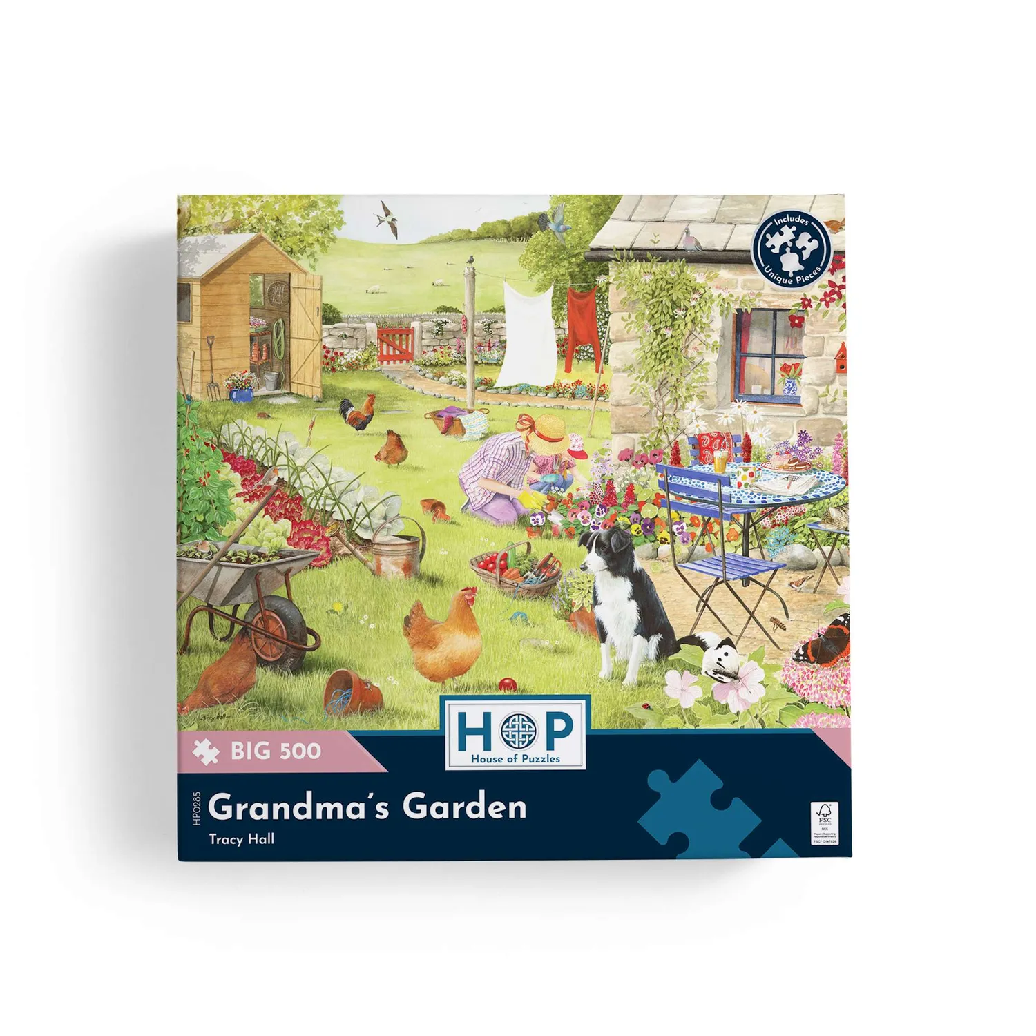 House of Puzzles BIG 500 Grandma's Garden puslespil blomster