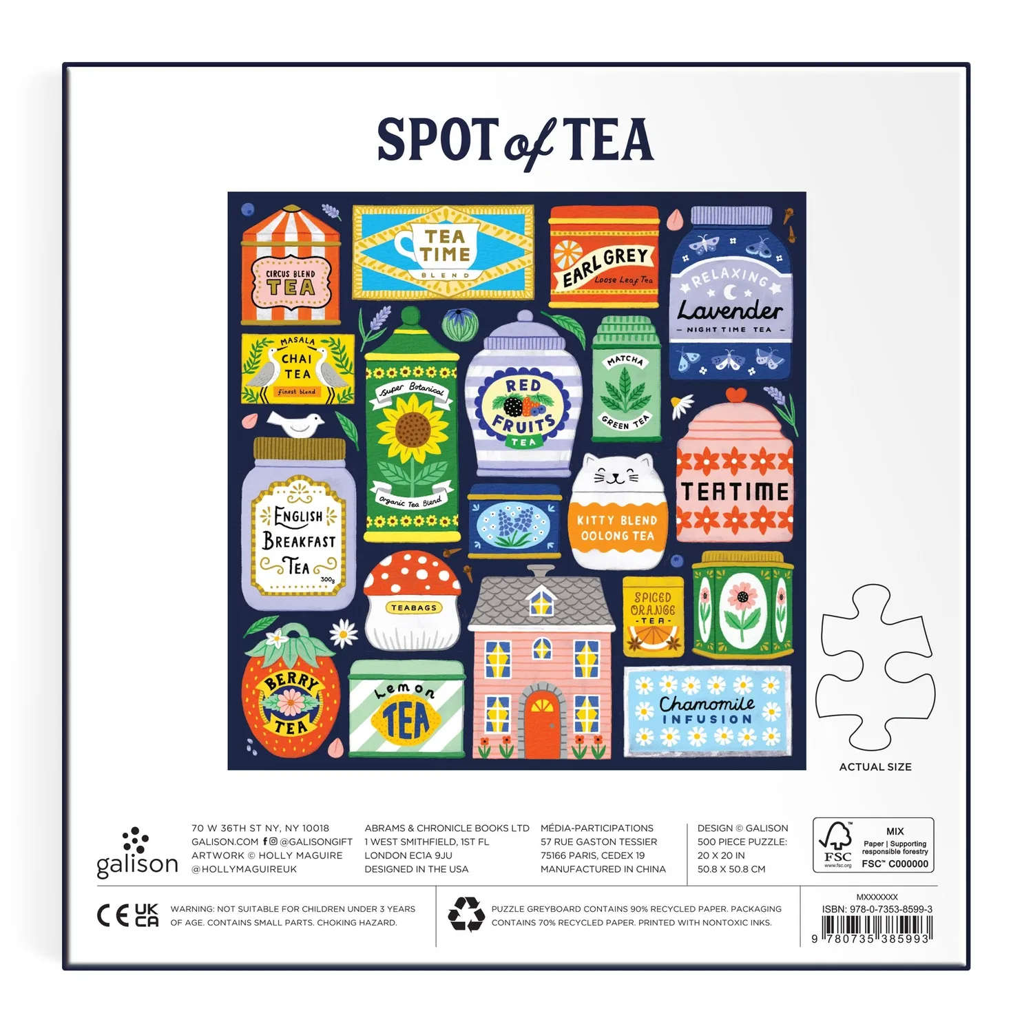 Galison Holly Maguire Spot of Tea puslespil 500 brikker te