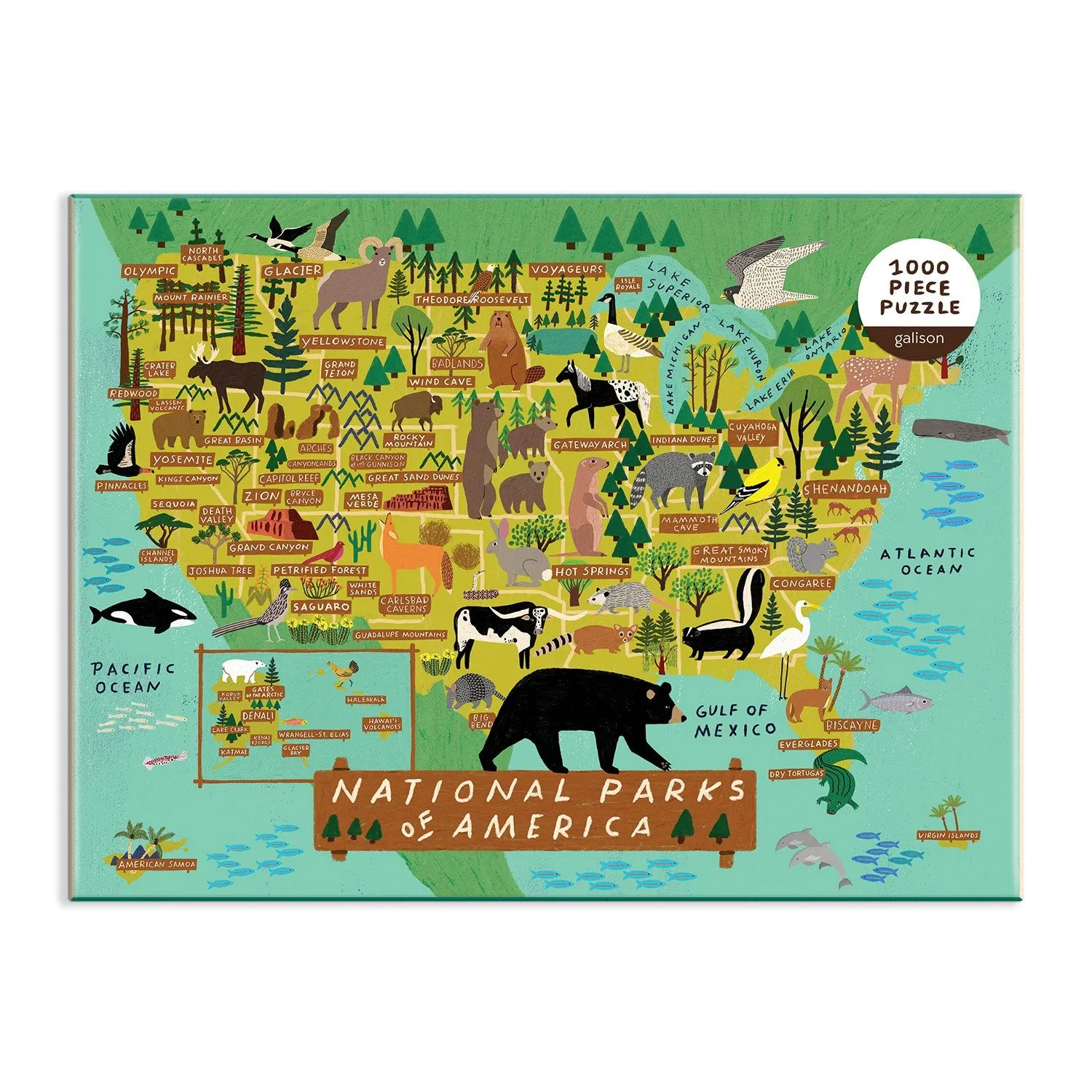 Galison Anne Bentley National Parks puslespil 1000 brikker kort