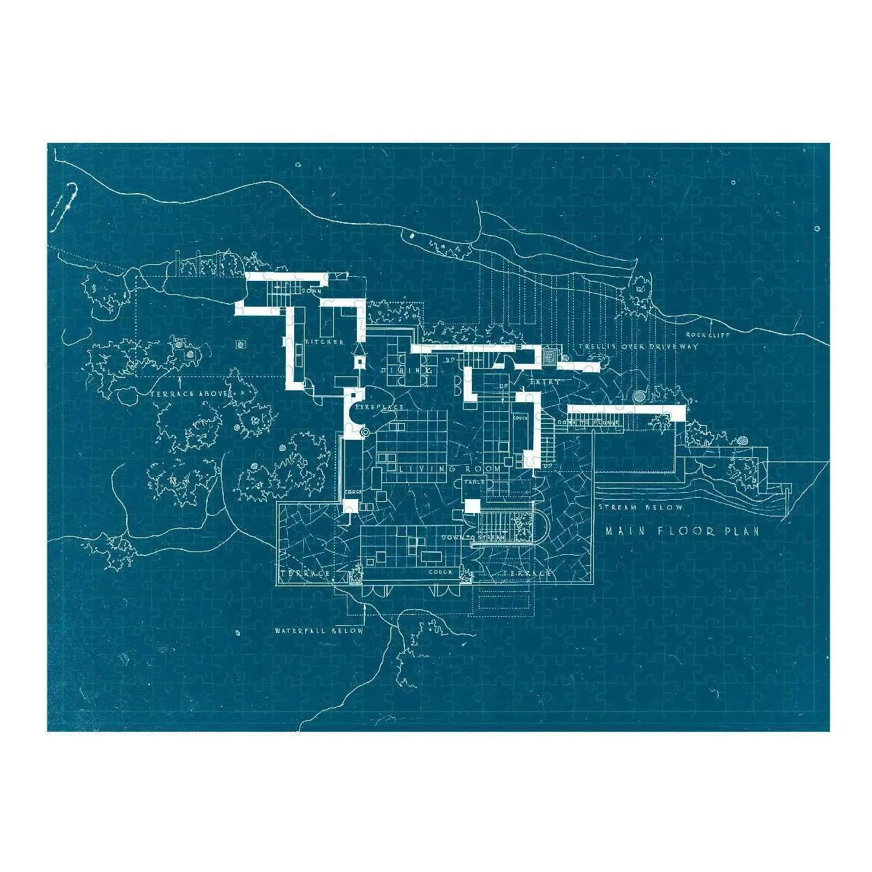 Galison Frank Lloyd Wright Fallingwater puslespil 500 brikker dobbeltsidet