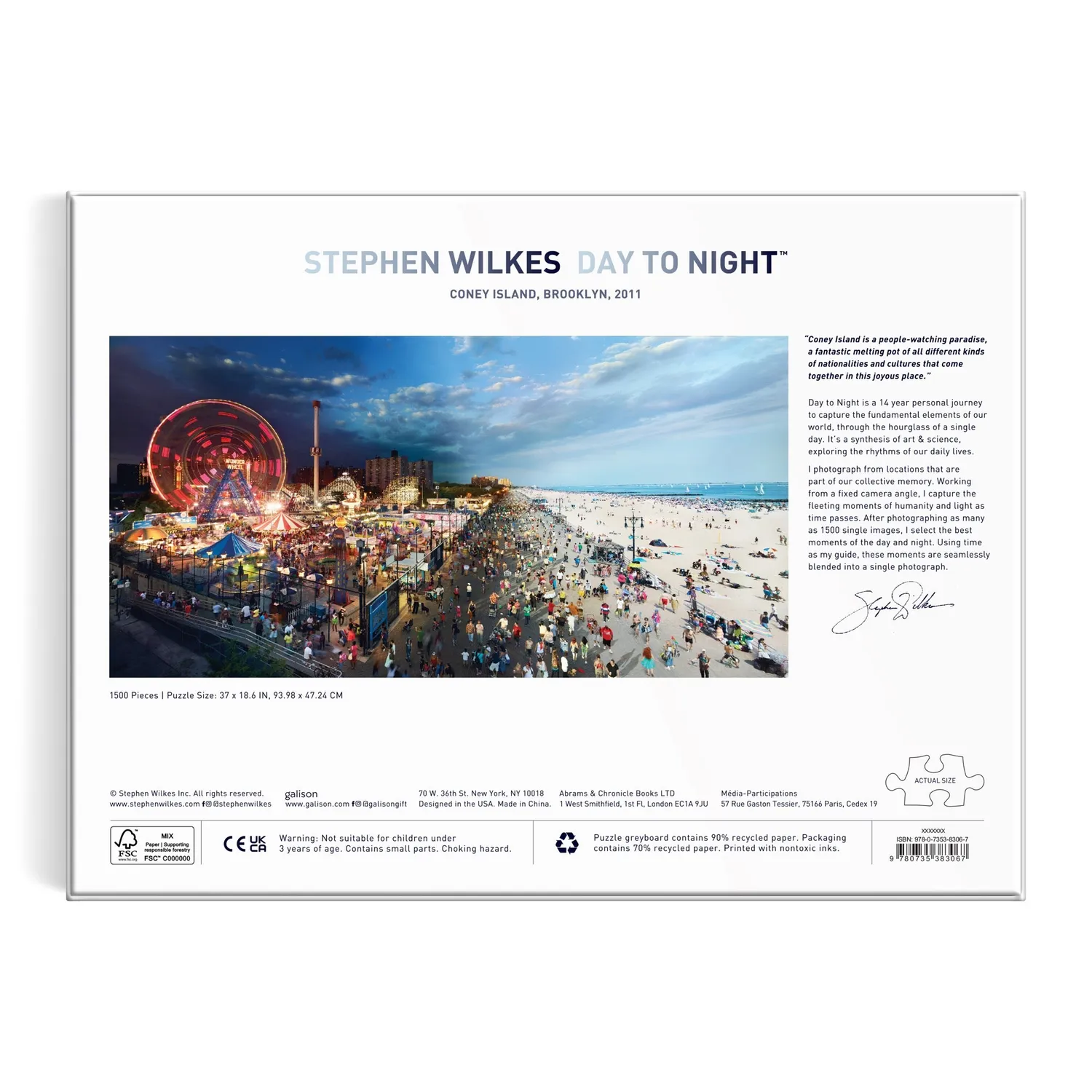 Good Puzzle Co. Day to Night Coney Island puslespil 1500 brikker