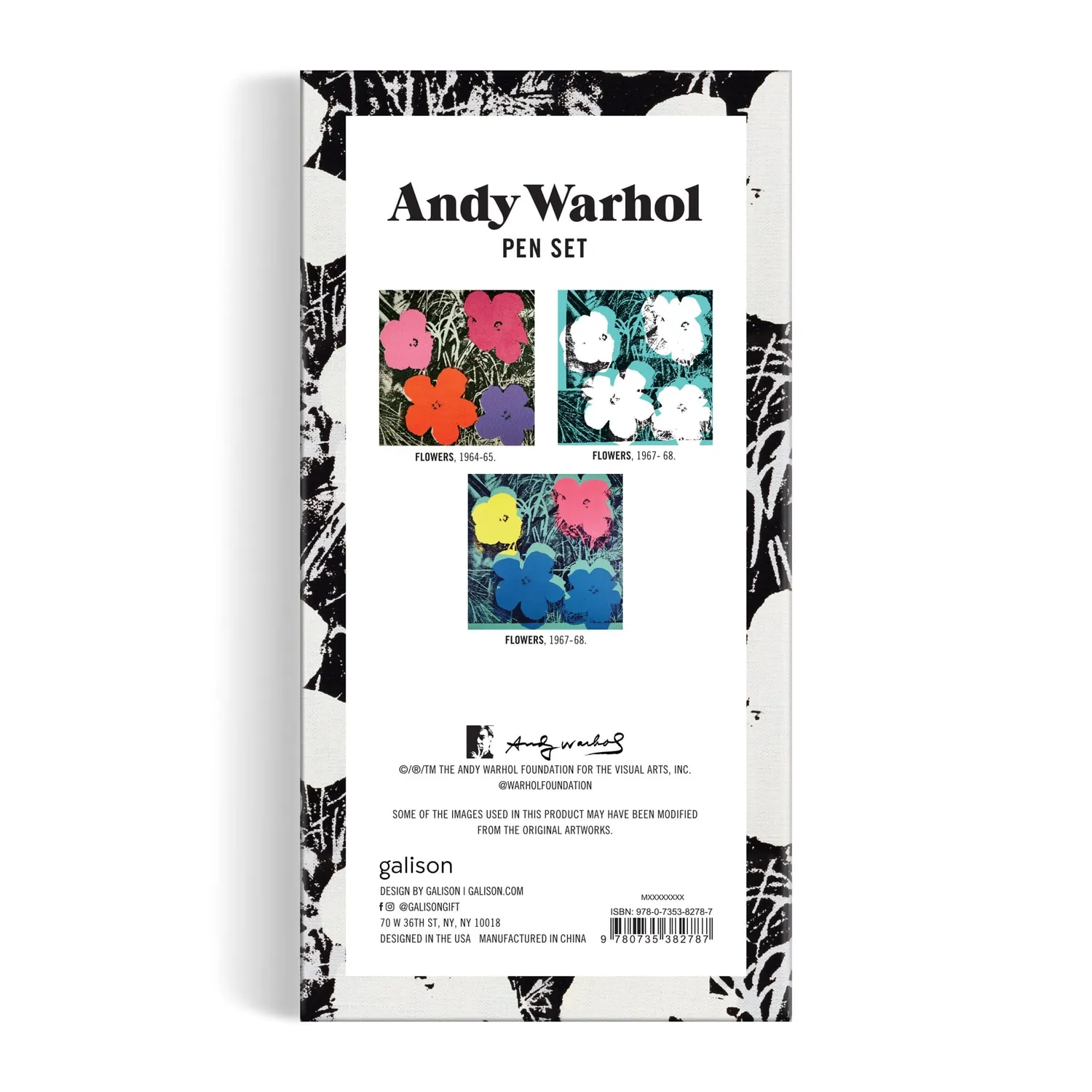 Galison Warhol Flowers kuglepenne 3 stk metal