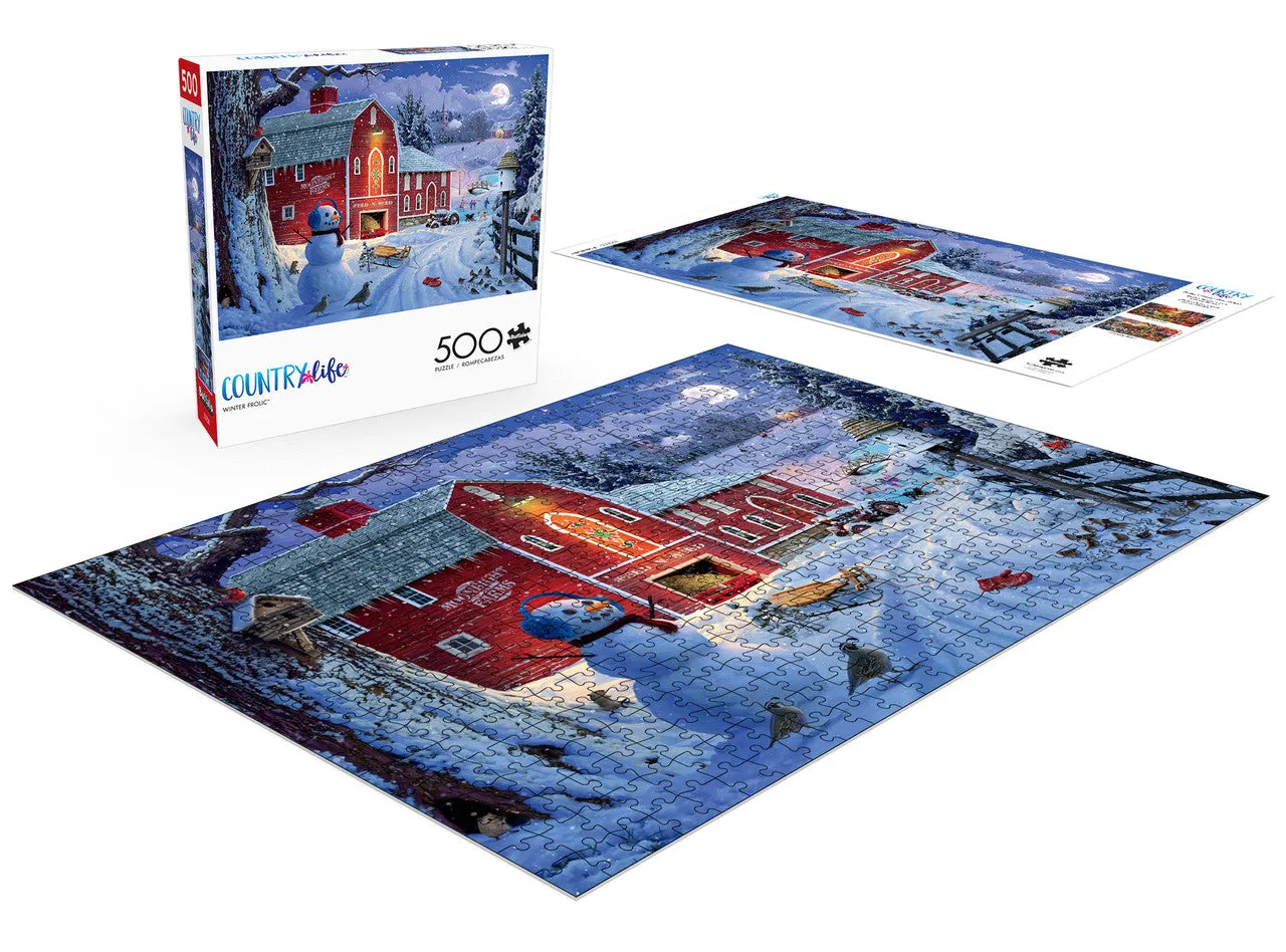 Buffalo Games Country Life Winter Frolic puslespil 500 brikker sne