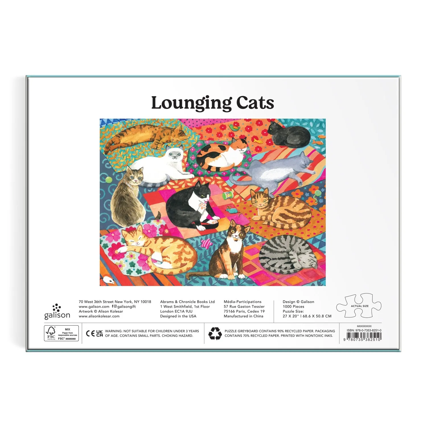 Good Puzzle Co. Lounging Cats puslespil 1000 brikker
