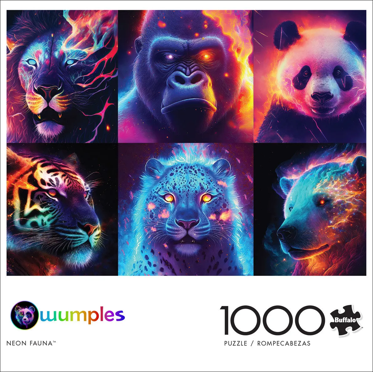 Buffalo Games Wumples Collage Neon Fauna puslespil 1000 neon-dyr