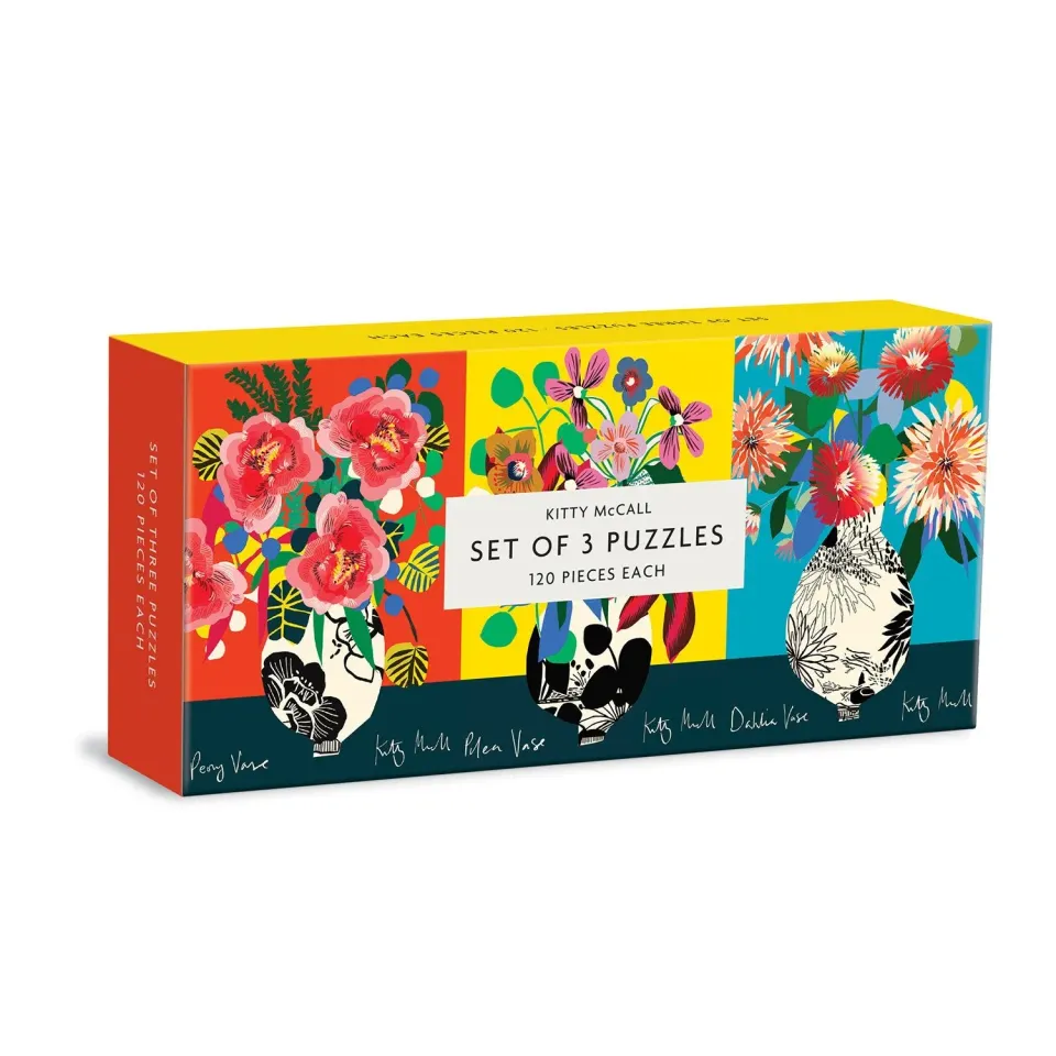 Galison Kitty McCall puslespil 3x120 brikker blomstervaser