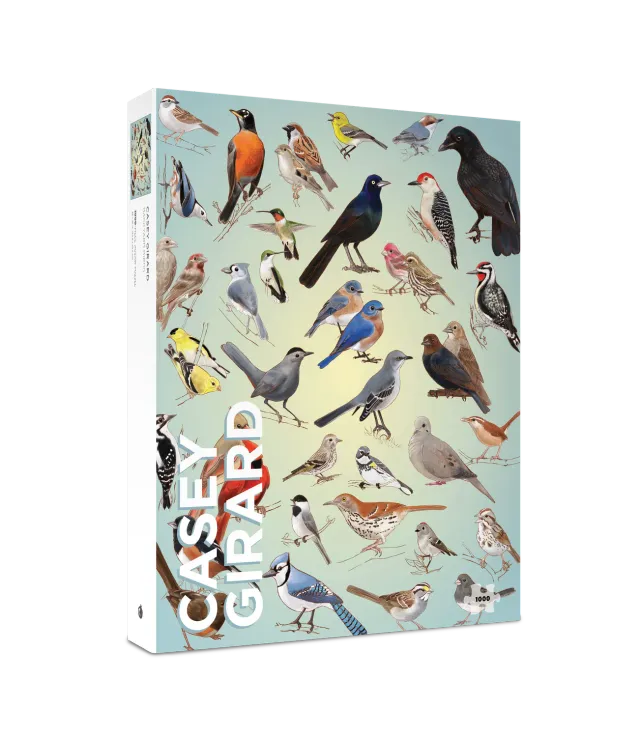 Pomegranate Casey Girard Backyard Birds puslespil 1000 brikker fugle