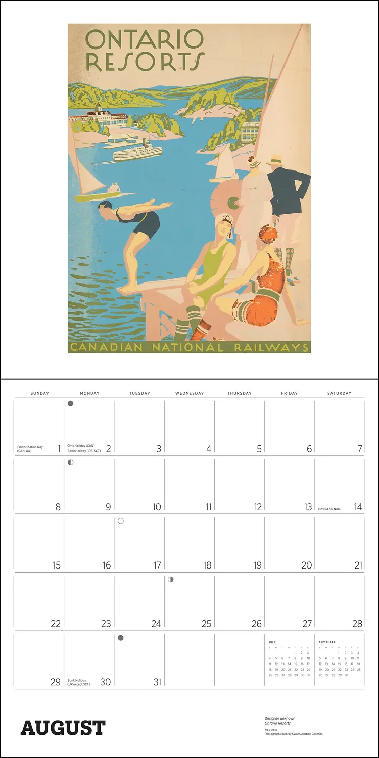 Vintage Travel Posters Canada vægkalender 2027 tog