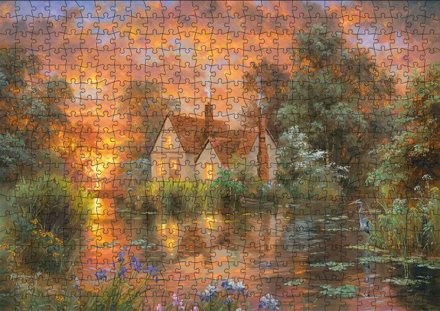 Buffalo Games Wetland Cottage Abraham Hunter puslespil 500 brikker
