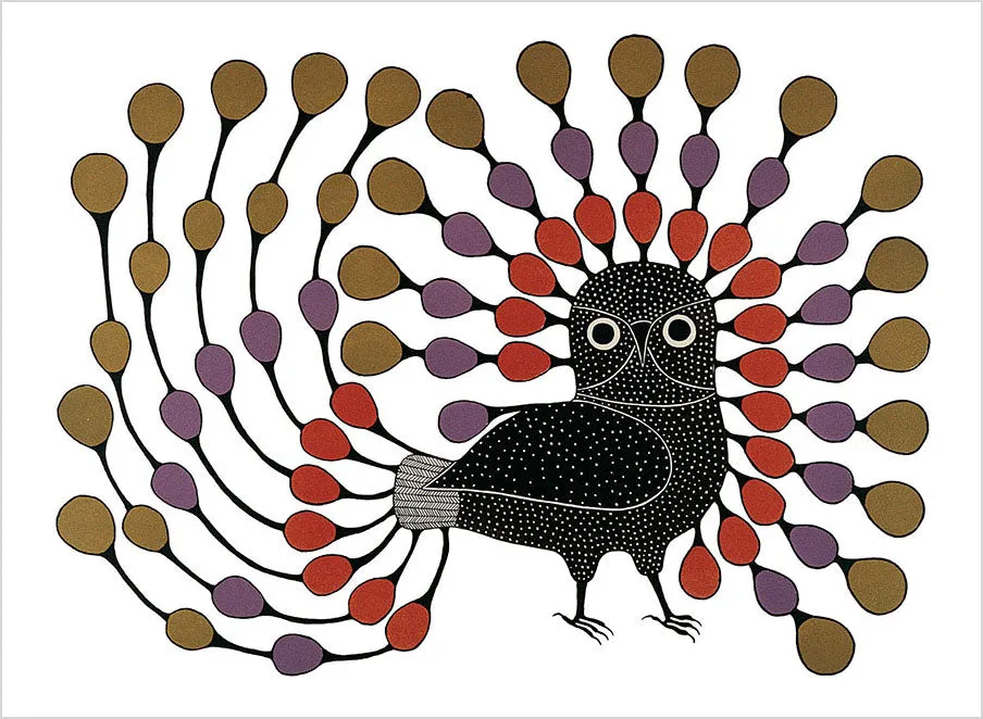 Inuit Art Birds postkortbog 30 fuglemotiver