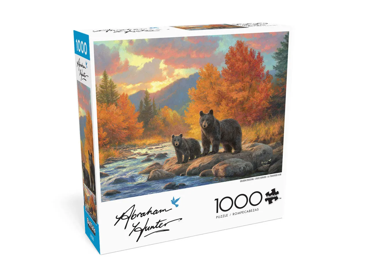 Buffalo Games Abraham Hunter Golden Crossing puslespil 1000 brikker bjørn