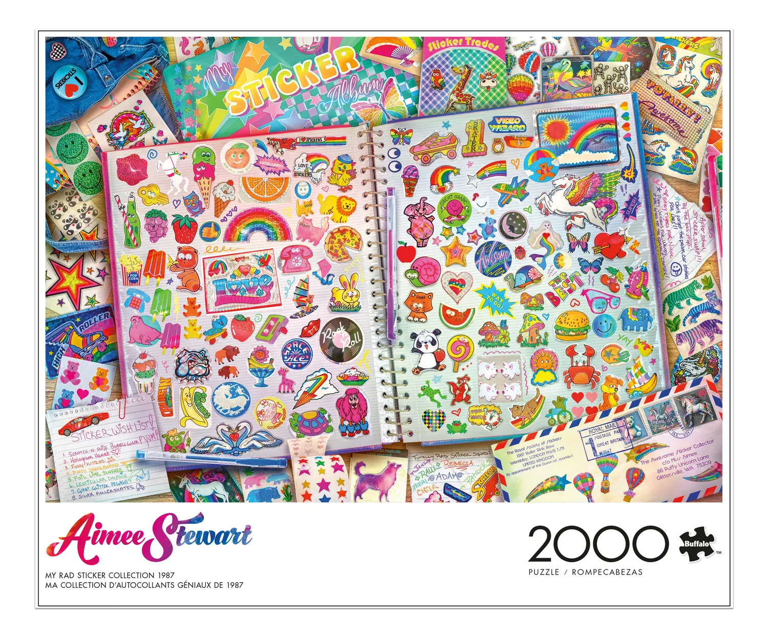 Buffalo Games Aimee Stewart My Rad Sticker Collection puslespil 2000 brikker retro