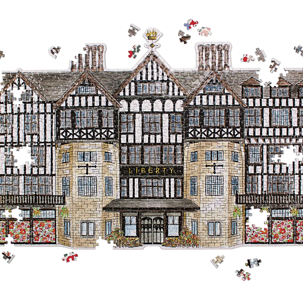Galison Liberty London Tudor Building puslespil 750 brikker dobbeltsidet