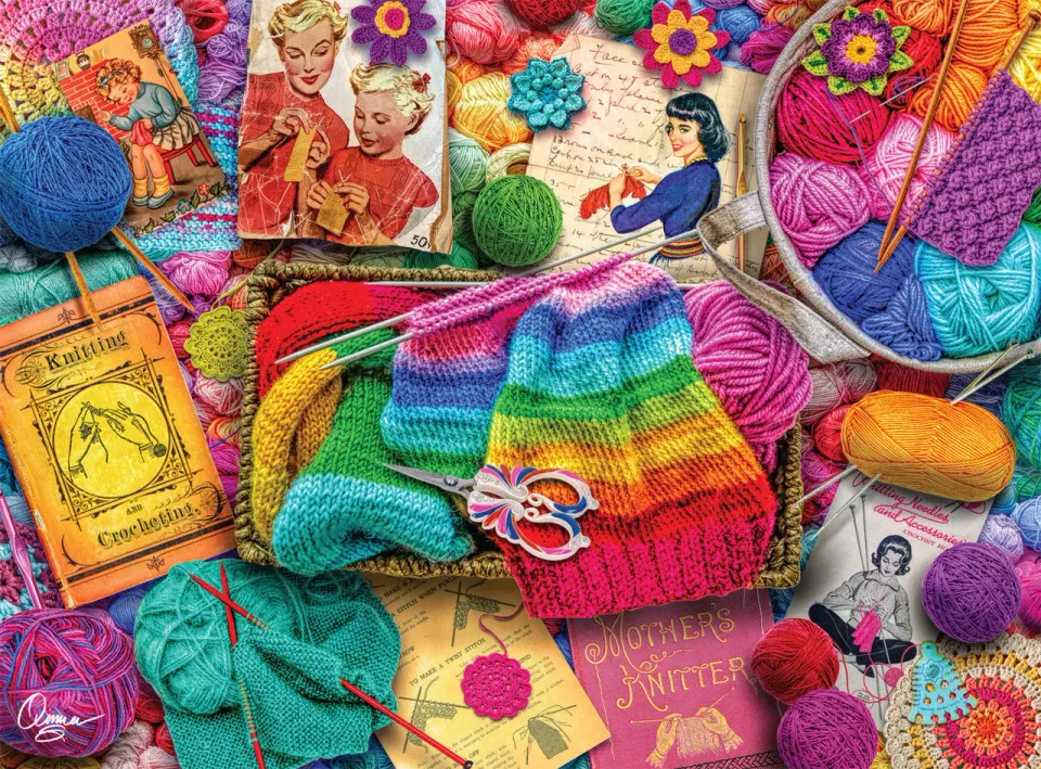 Buffalo Games Aimee Stewart Vintage Knitting puslespil 1000 brikker garn