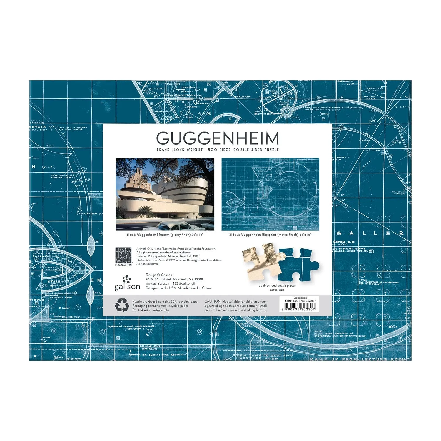 Good Puzzle Co. Frank Lloyd Wright Guggenheim puslespil 500 dobbelt