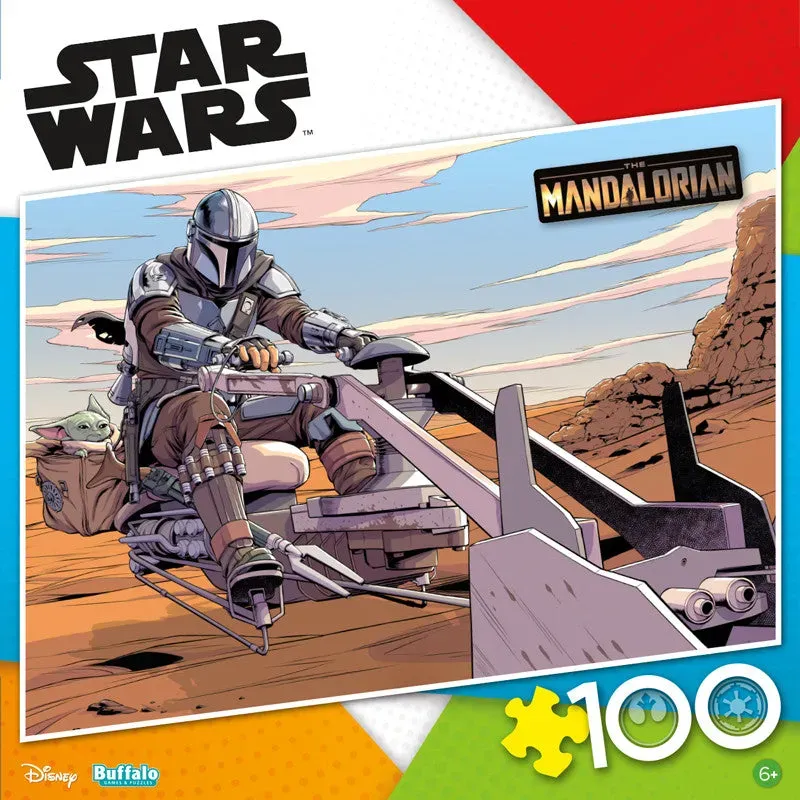 Buffalo Games Mandalorian Speed Biker Strike puslespil 100 brikker børn