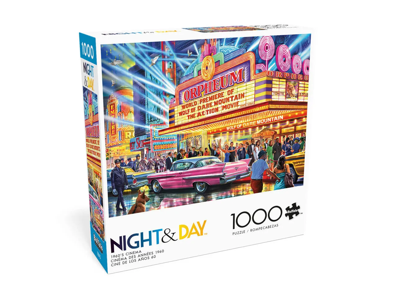 Buffalo Games Night Day 1960s Cinema puslespil 1000 brikker biograf