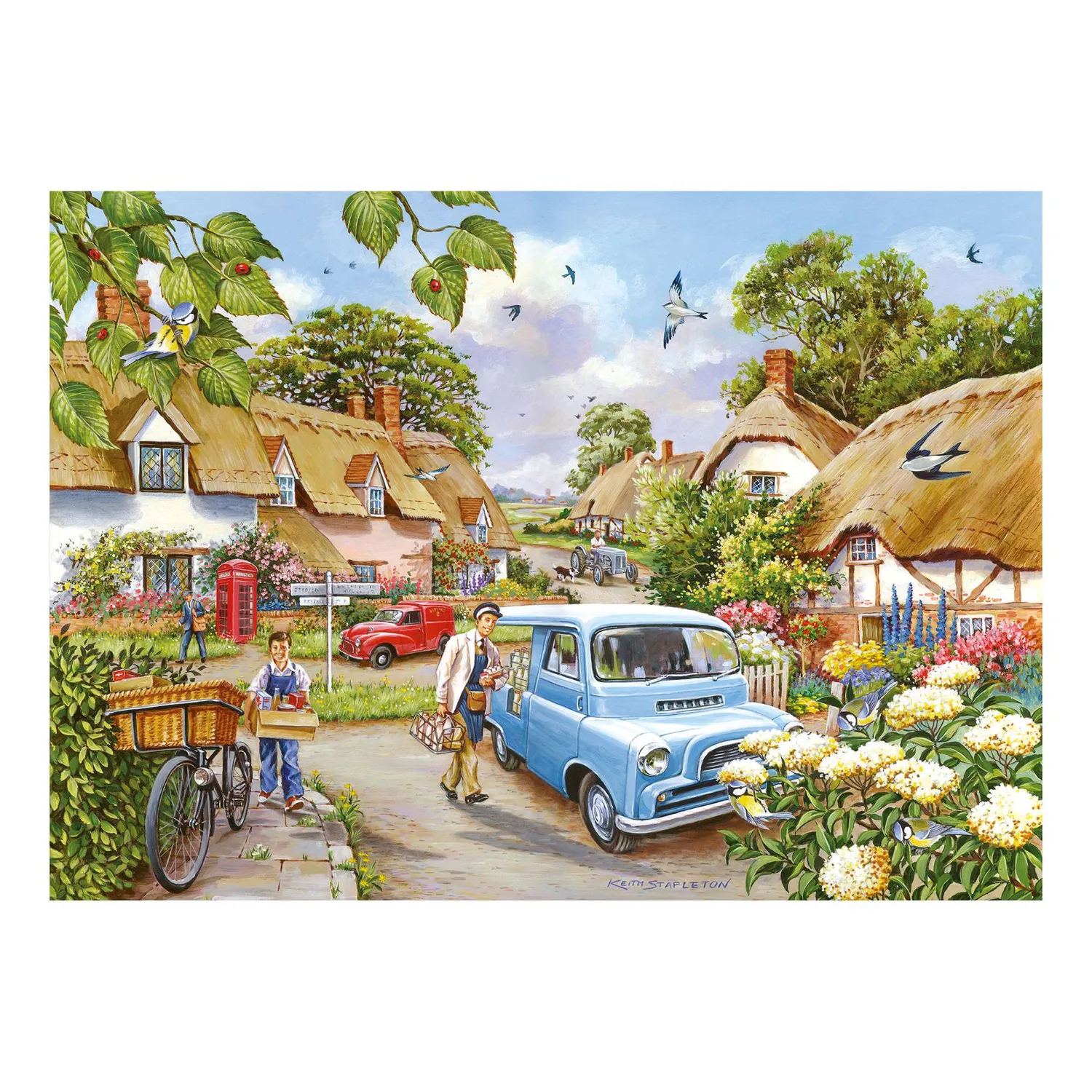 House of Puzzle Village Life puslespil 4 x 500 brikker landsby
