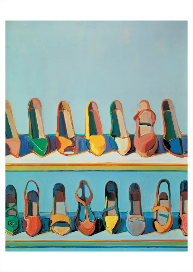 Pomegranate Wayne Thiebaud Shoe Rows postkort
