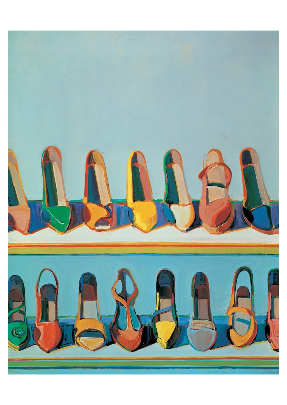 Pomegranate Wayne Thiebaud Shoe Rows postkort