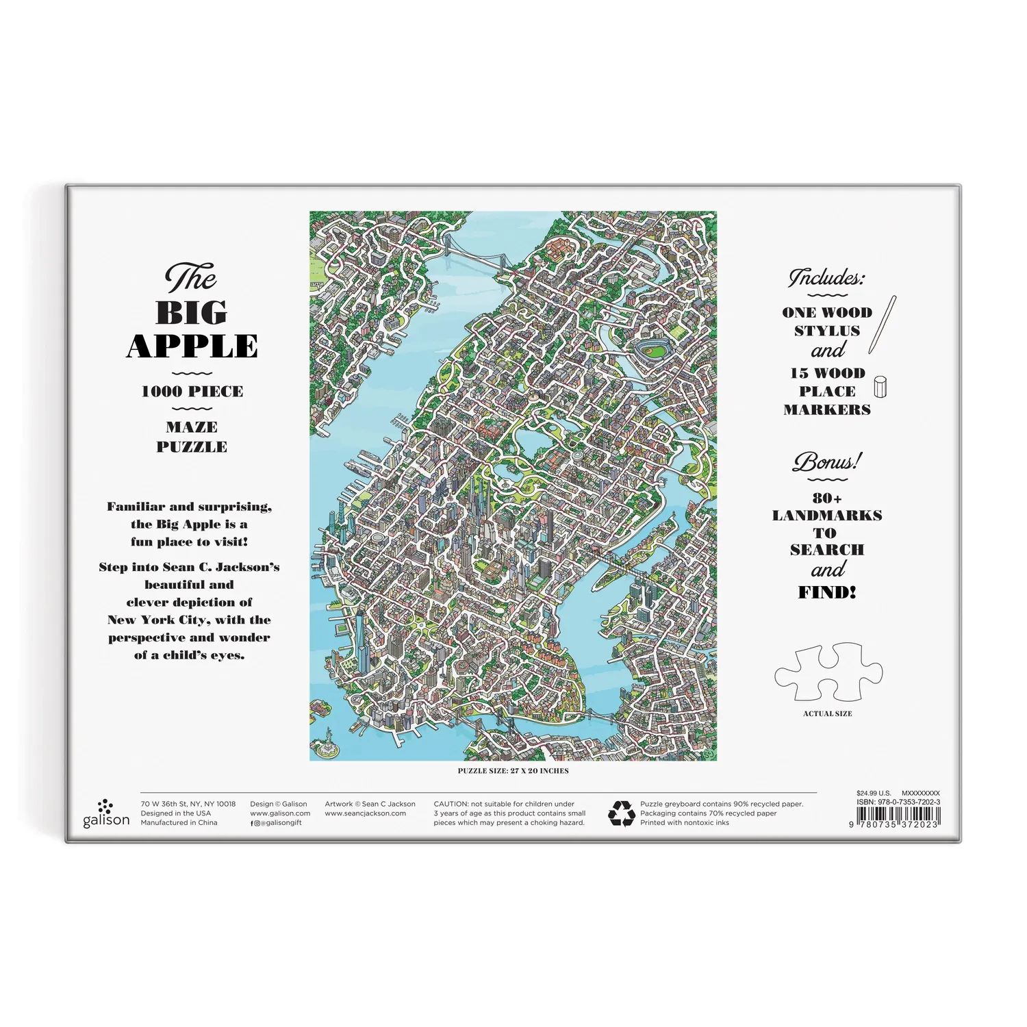 Good Puzzle Co. The Big Apple puslespil 1000 brikker labyrint