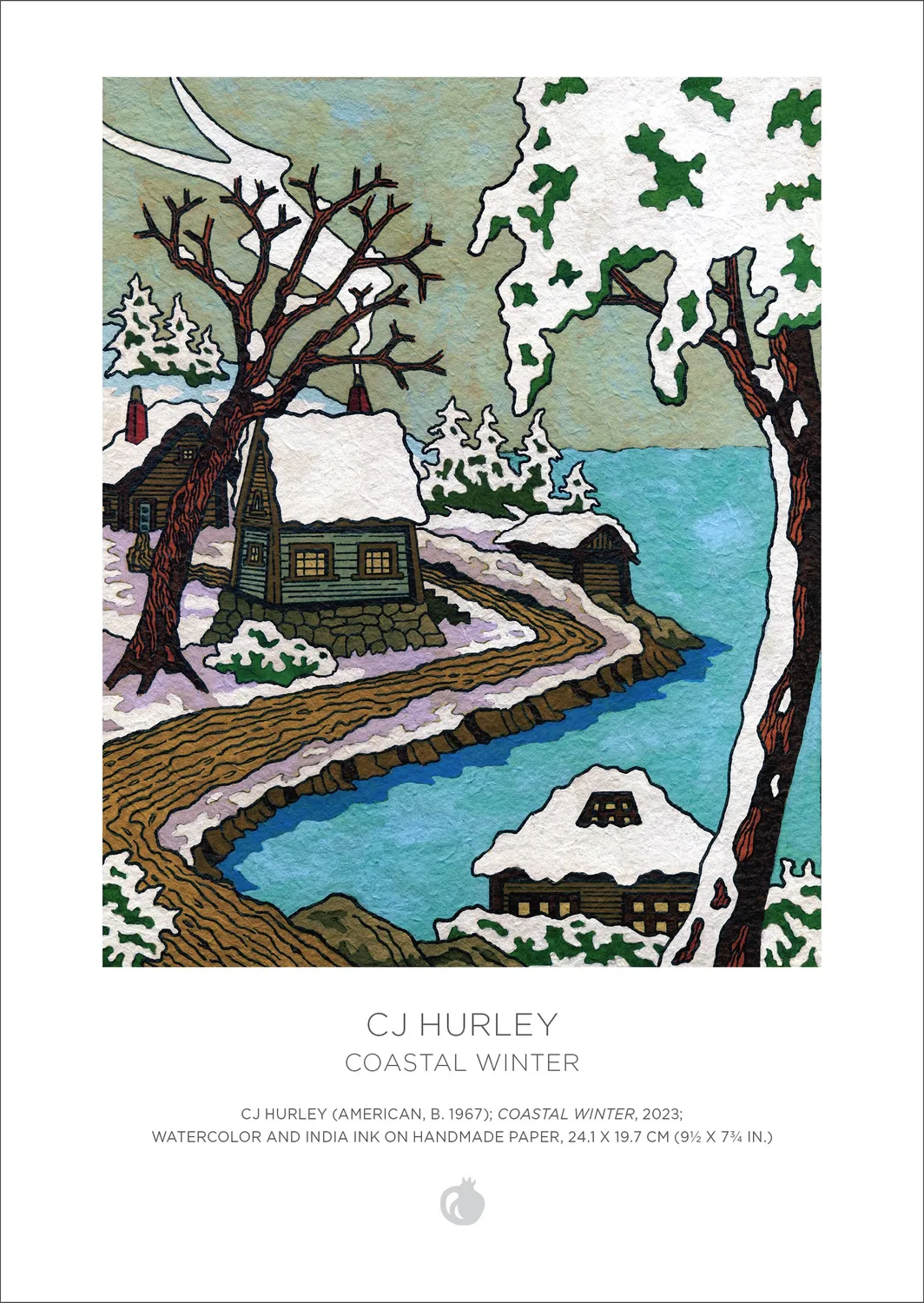 Pomegranate CJ Hurley Snowy Cabins puslespil 120 brikker vinter