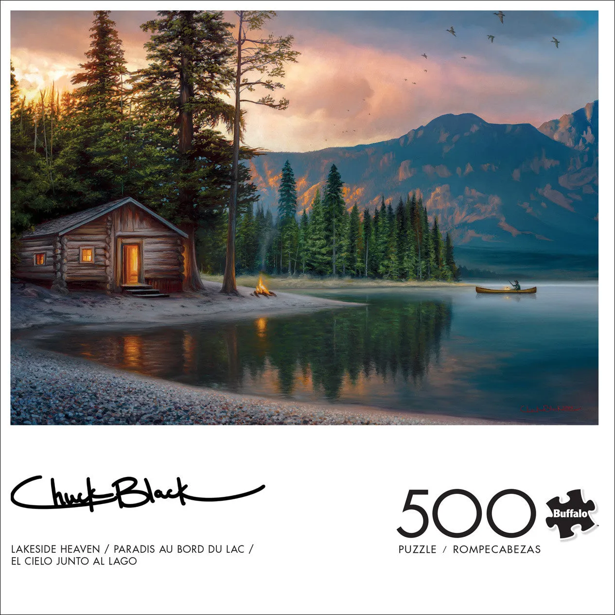 Buffalo Games Chuck Black Lakeside Heaven puslespil 500 brikker hytte