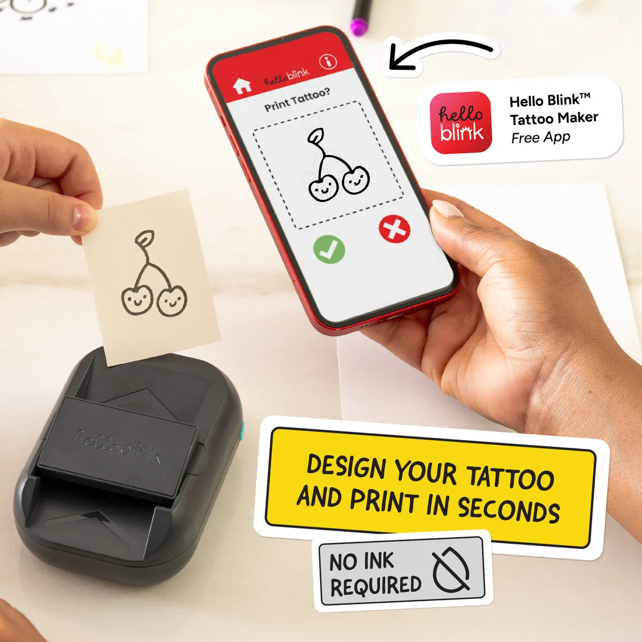 Ceaco Hello Blink Tattoo Maker tatoveringsprinter sæt