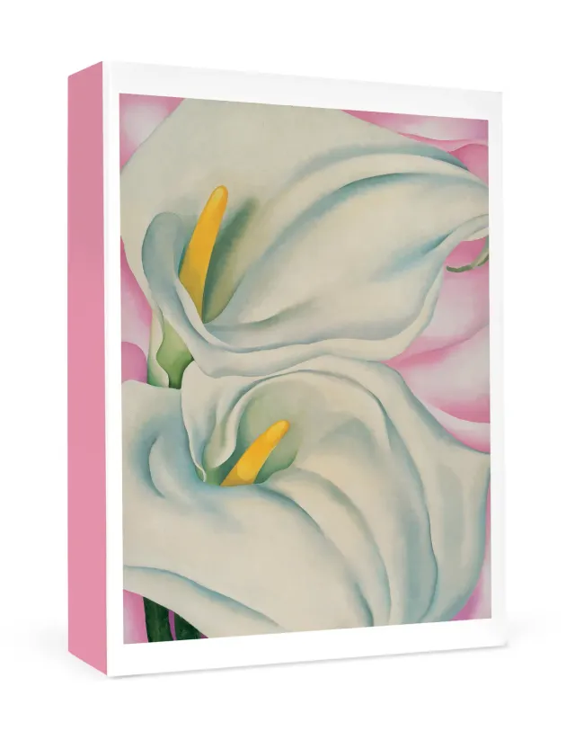 Pomegranate O'Keeffe Two Calla Lilies on Pink kortæske blomst