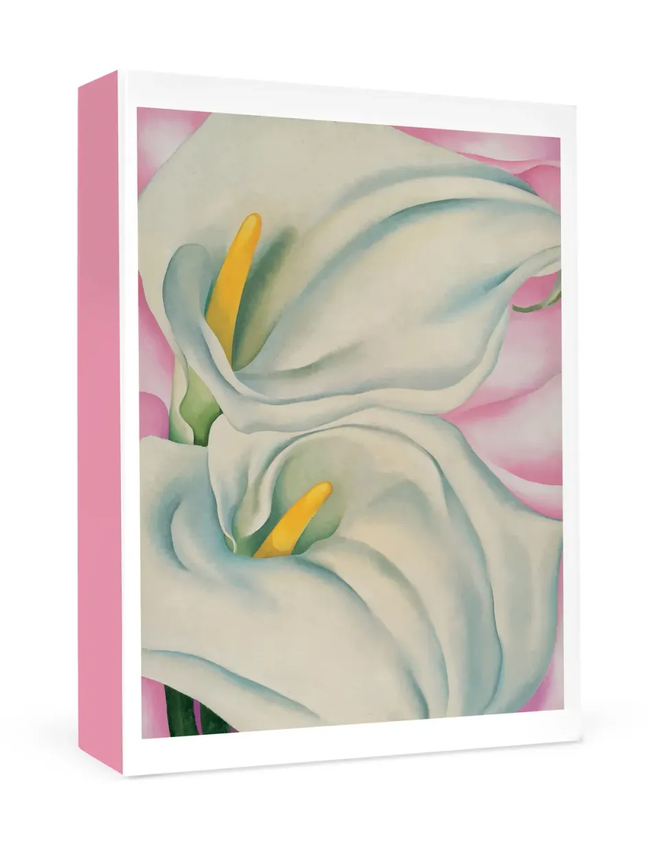 Pomegranate O'Keeffe Two Calla Lilies on Pink kortæske blomst