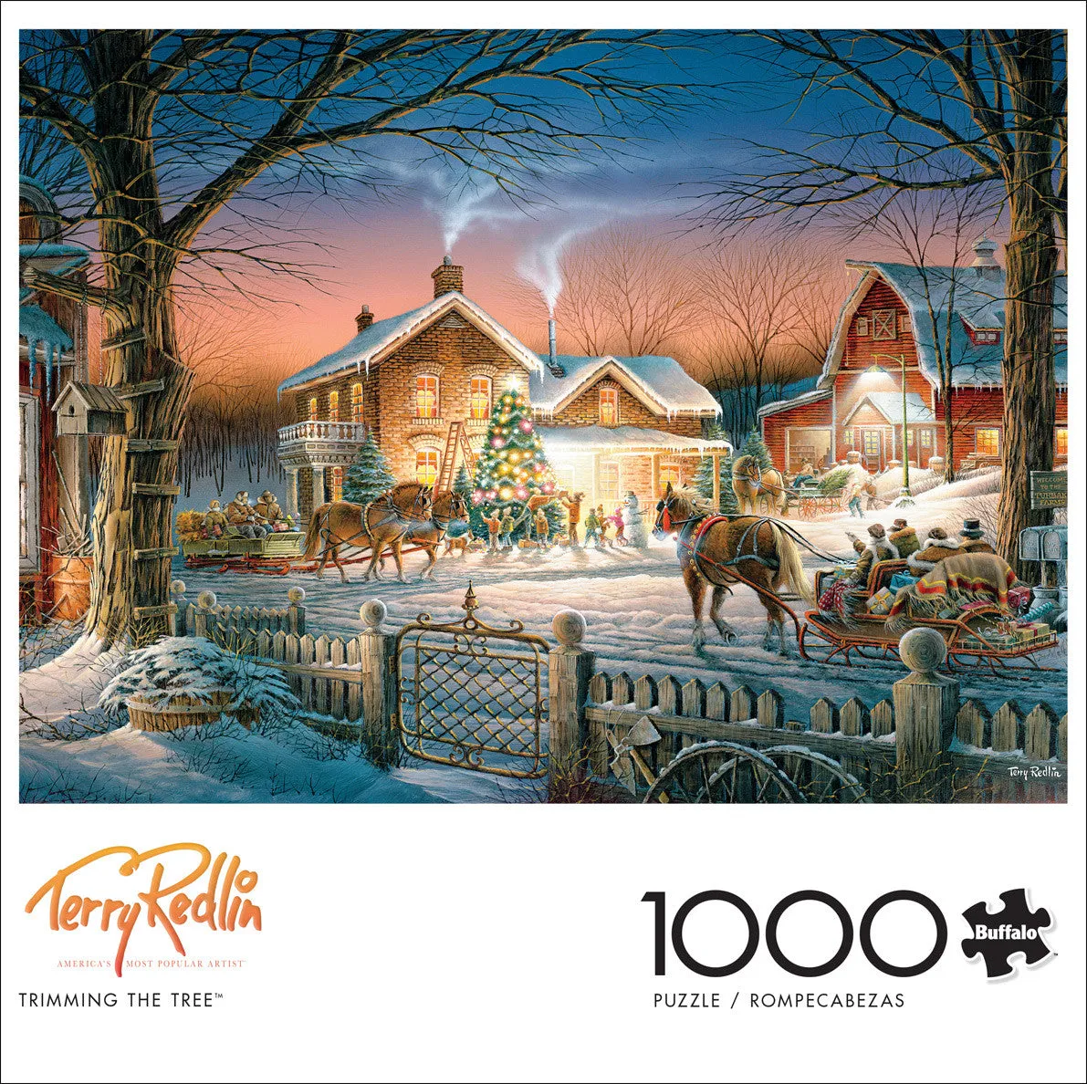Buffalo Games Terry Redlin Trimming Tree puslespil 1000 jul