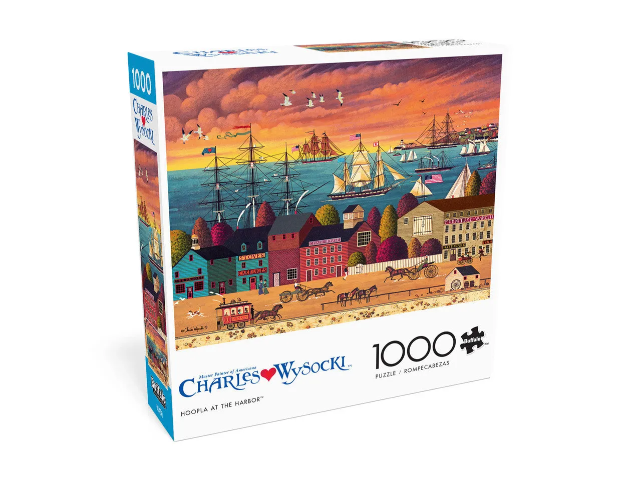 Buffalo Games Charles Wysocki Hoopla at the Harbor puslespil 1000 brikker