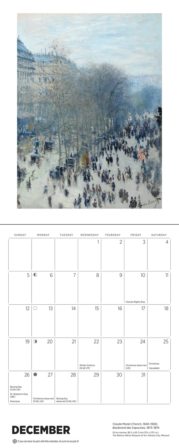 Pomegranate Claude Monet 2027 minikalender væg