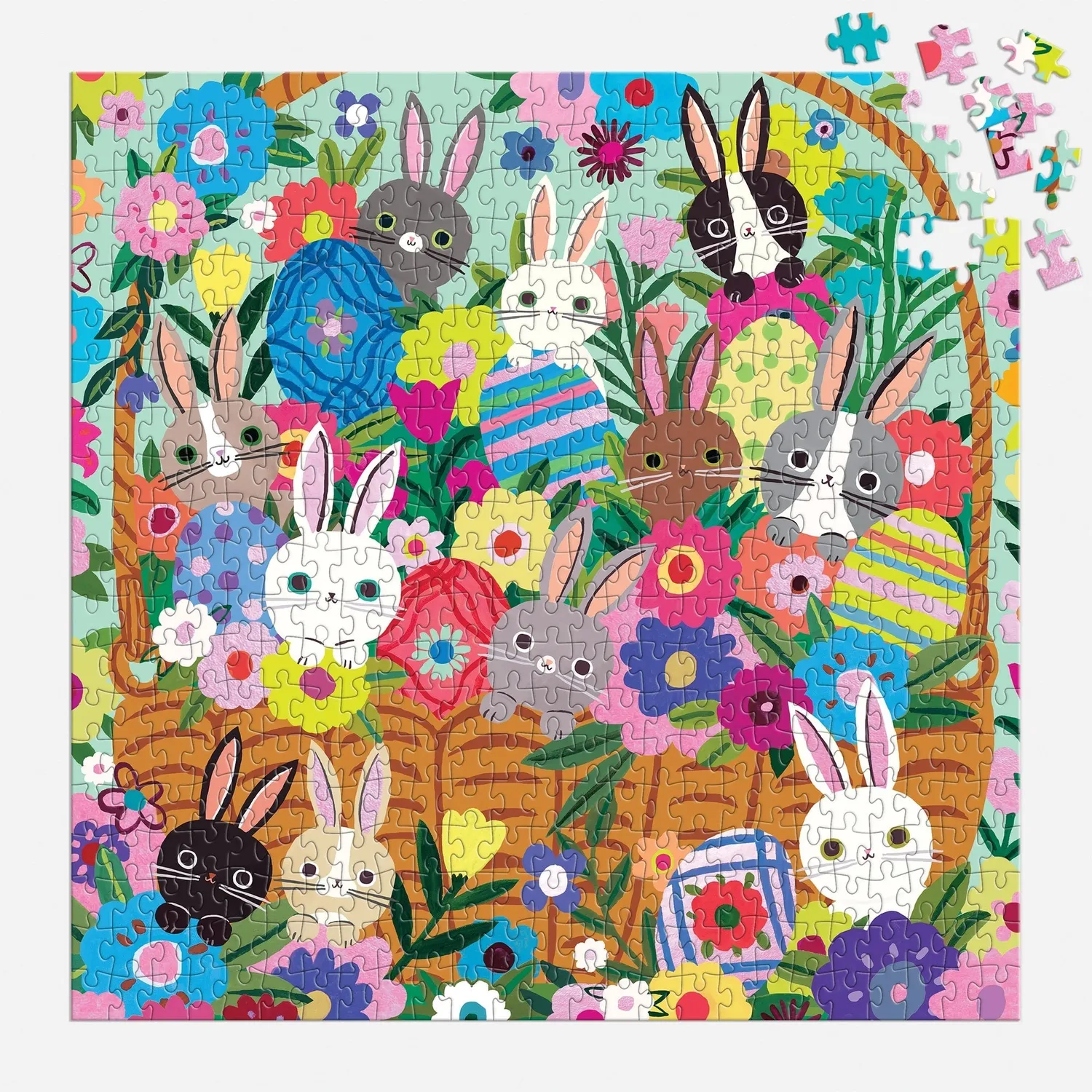 Mudpuppy Blooming Bunnies puslespil 500 brikker folie