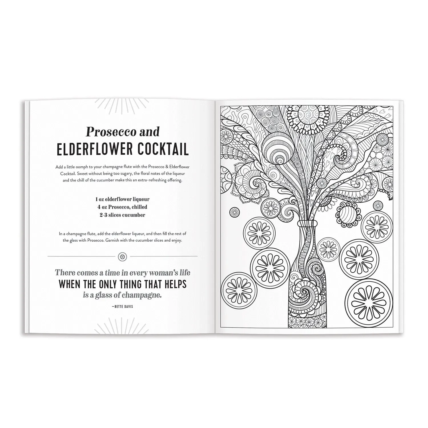 Galison Positive Drinking malebog cocktails 80 sider